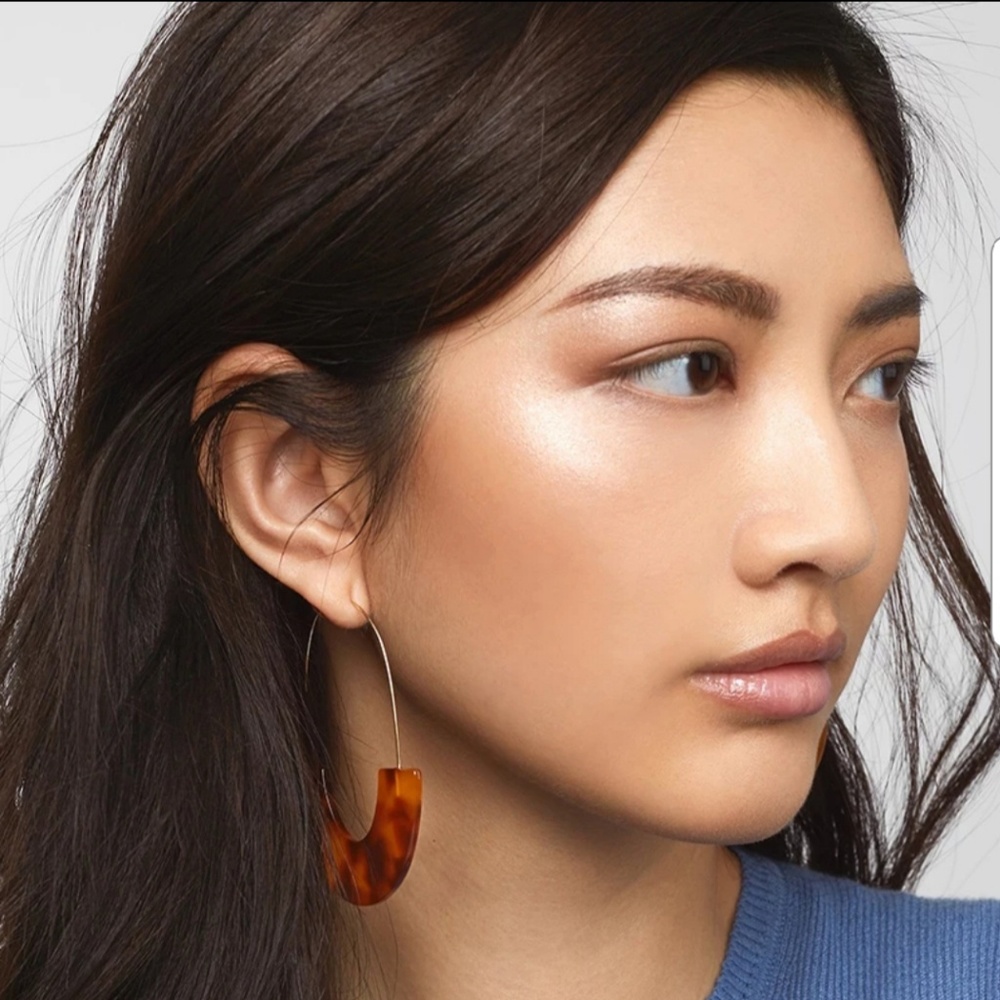 Resin, semi circle drop earrings